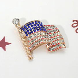 Stone Paved American USA Flag Pin Brooch