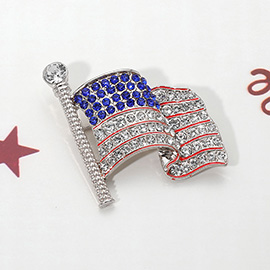 Stone Paved American USA Flag Pin Brooch