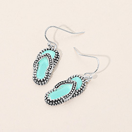 Sea Glass Flip Flop Dangle Earrings