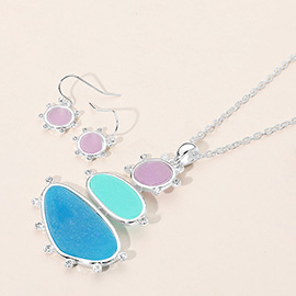 Irregular Sea Glass Link Pendant Necklace