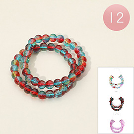 12 SET OF 2 - Ball Beaded Layered Bracelets