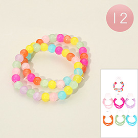 12 SET OF 2 - Ball Beaded Layered Bracelets