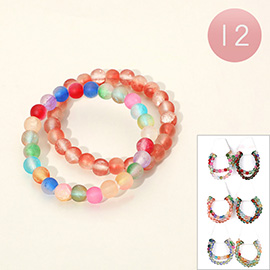 12 SET OF 2 - Ball Beaded Layered Bracelets