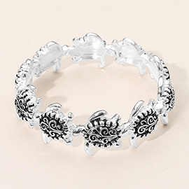 Antique Metal Sea Turtle Stretch Bracelet