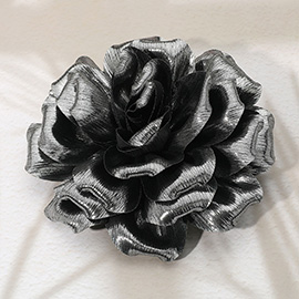 Metallic Fabric Flower Pin Brooch / Hair Clip / Hair Band / Bracelet