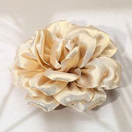 Metallic Fabric Flower Pin Brooch / Hair Clip / Hair Band / Bracelet
