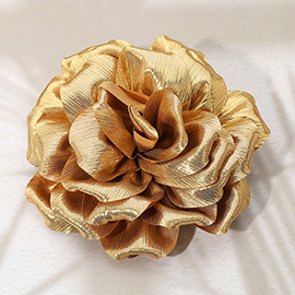 Metallic Fabric Flower Pin Brooch / Hair Clip / Hair Band / Bracelet