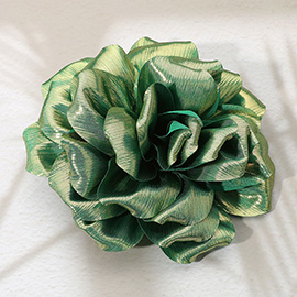 Metallic Fabric Flower Pin Brooch / Hair Clip / Hair Band / Bracelet