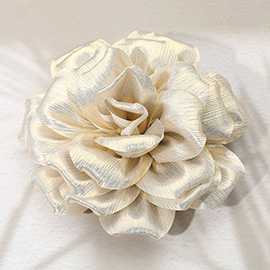 Metallic Fabric Flower Pin Brooch / Hair Clip / Hair Band / Bracelet