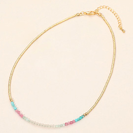 Faceted Beaded Choker Necklace