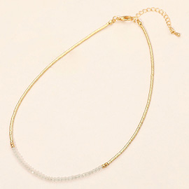 Faceted Beaded Choker Necklace