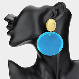 Bold Shell Disc Dangle Earrings