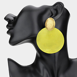 Bold Shell Disc Dangle Earrings