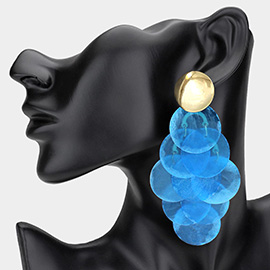Oversized Layered Shell Chandelier Earrings