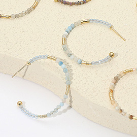 Faceted Beaded Hoop Earrings