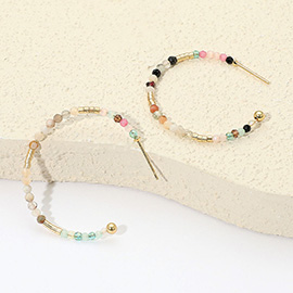 Faceted Beaded Hoop Earrings