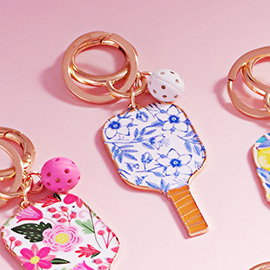 Enamel Pickleball Paddle Keychain / Bag Charm