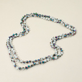 Faceted Beaded Wrap Around Long Necklace