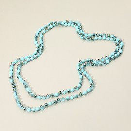 Faceted Beaded Wrap Around Long Necklace