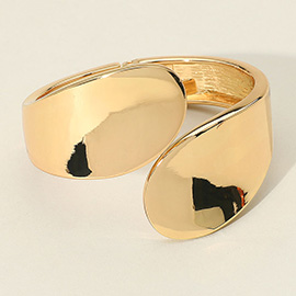 Bold Abstract Metal Wrap Hinged Bangle Bracelet