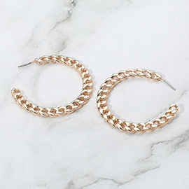 Metal Chain Hoop Earrings