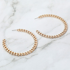 Metal Chain Hoop Earrings
