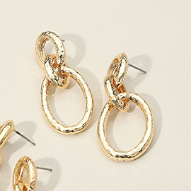 Textured Metal Link Earrings
