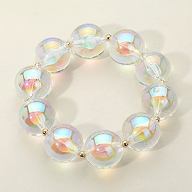 Chunky Iridescent Ball Beaded Bracelet