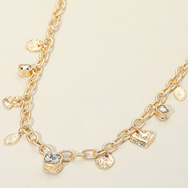 Stone Pointe Mixed Charm Chunky Chain Necklace