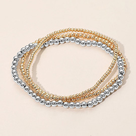 SECRET BOX_3PCS Stackable Bubble Beaded Stretch Multi Layered Bracelets