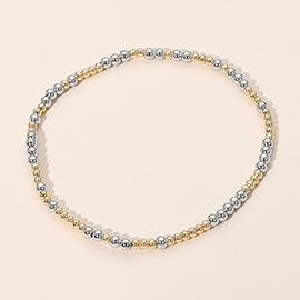SECRET BOX_Two Tone Skinny Metal Bubble Beaded Stretch Bracelet