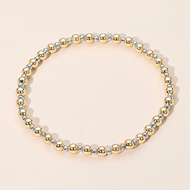 SECRET BOX_Elegant Metallic Beaded Stretch Bracelet