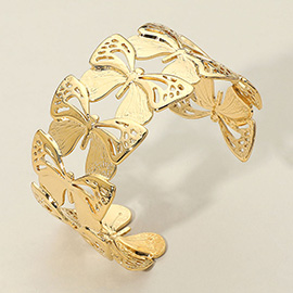 SECRET BOX_Stainless Steel Butterfly Cutout Cuff Bracelet