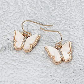 Mother of Pearl Butterfly Dangle Earrings