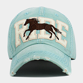 RIDE Message Western Horse Embroidered Vintage Baseball Cap
