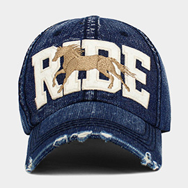 RIDE Message Western Horse Embroidered Vintage Baseball Cap