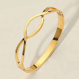 Stainless Steel Minimalist Infinity Twist Bangle Bracelet