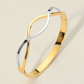Stainless Steel Minimalist Infinity Twist Bangle Bracelet