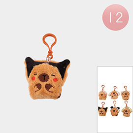 12PCS - Cute Capybara Animal Plush Keychains