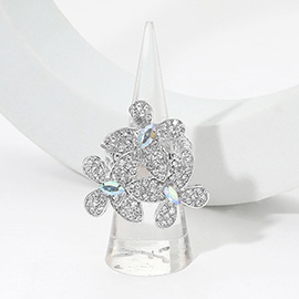 Rhinestone Paved Triple Butterfly Stretch Ring