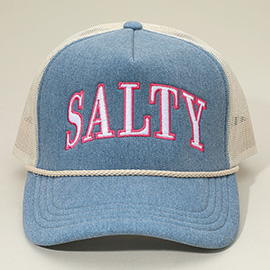 SALTY Message Embroidered Mesh Back Trucker Hat
