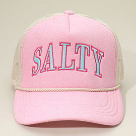 SALTY Message Embroidered Mesh Back Trucker Hat