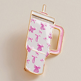 Bow Pattern Enamel Tumbler Pin Brooch