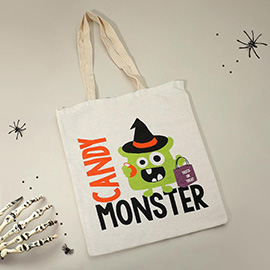 CANDY MONSTER Halloween Message Tote Bag