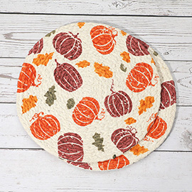 2PCS - Fall Pumpkin Pattern Printed Round Placemat