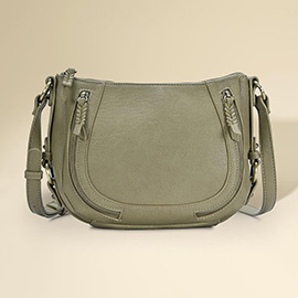 Faux Leather Compact Crossbody Bag