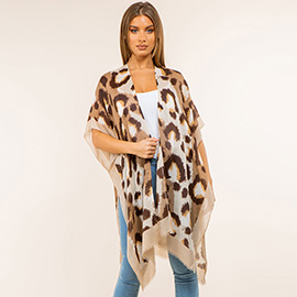 Lightweight Bold Animal Print Kimono Poncho