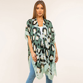 Lightweight Bold Animal Print Kimono Poncho