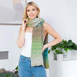 Soft Ombre Gradient Knit Scarf