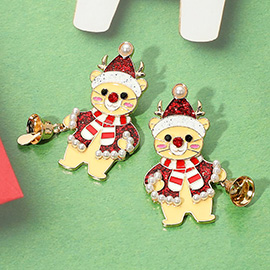 Christmas Teddy Bear Earrings
